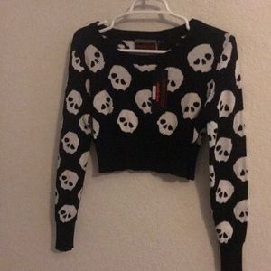 Cropped Skull Sweater